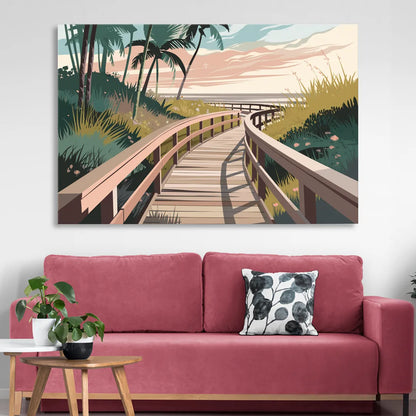 Virginia Beach Boardwalk Bliss Sitting Room - Canvas Wall Art