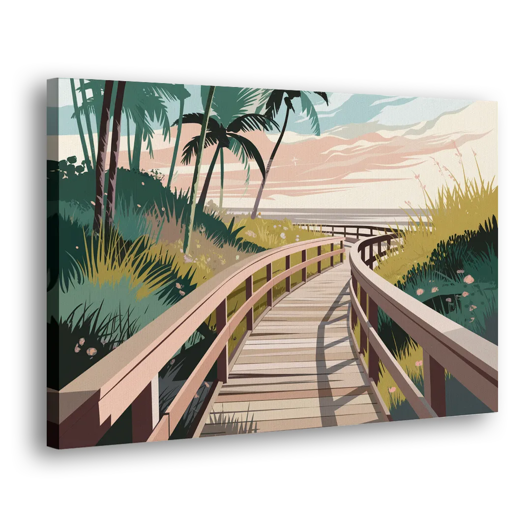 Virginia Beach Boardwalk Bliss Side - Canvas Wall Art