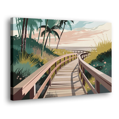 Virginia Beach Boardwalk Bliss Side - Canvas Wall Art