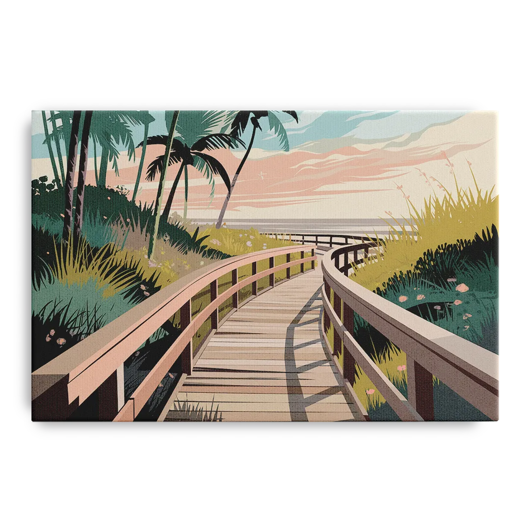 Virginia Beach Boardwalk Bliss Front - Canvas Wall Art