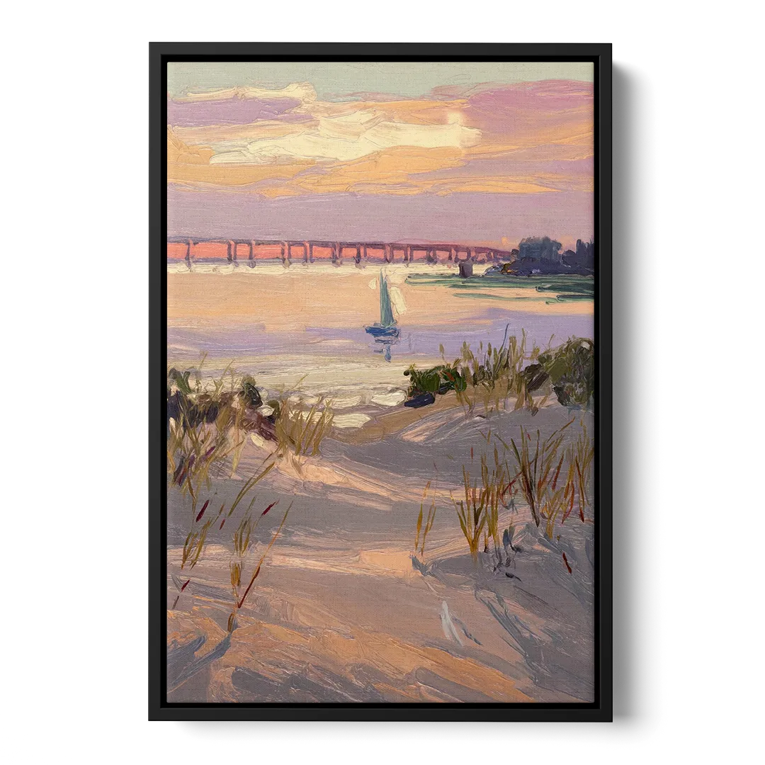 Virginia Beach Chesapeake Bay Views Front - Black Canvas Wall Art