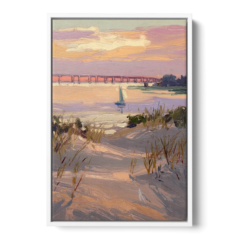 Virginia Beach Chesapeake Bay Views Front - White Canvas Wall Art