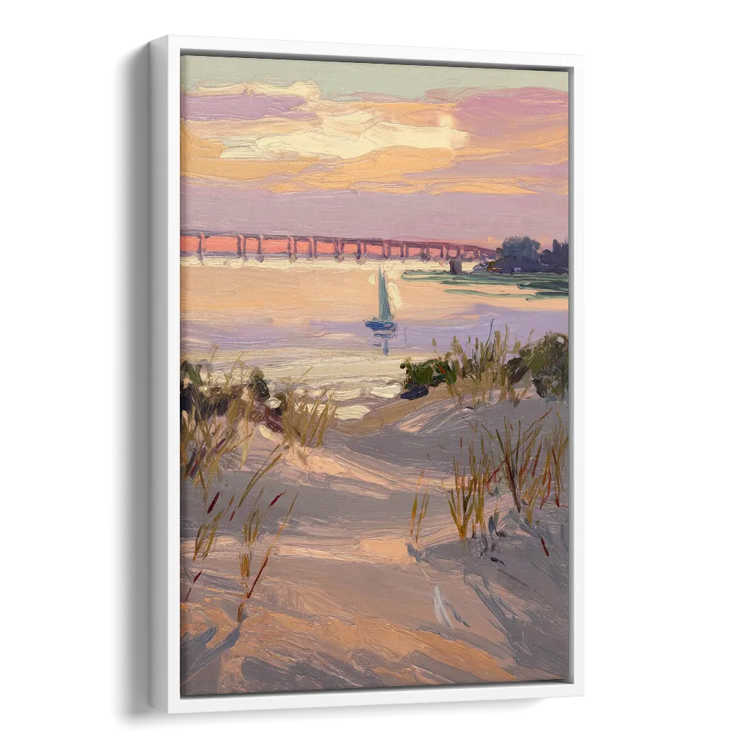 Virginia Beach Chesapeake Bay Views Side - White Canvas Wall Art