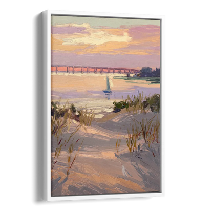 Virginia Beach Chesapeake Bay Views Side - White Canvas Wall Art