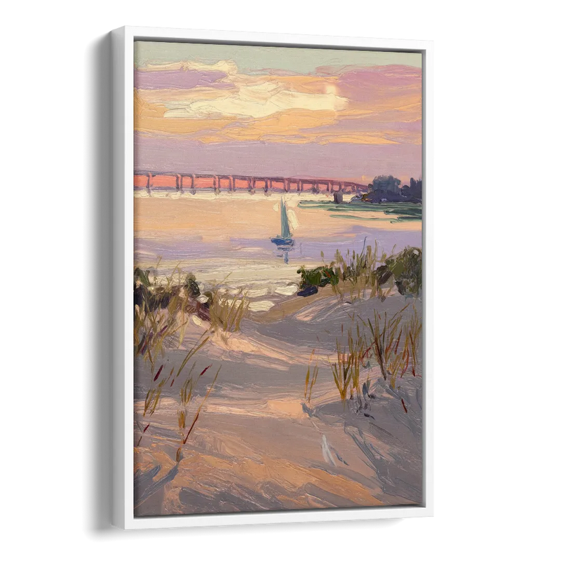Virginia Beach Chesapeake Bay Views Side - White Canvas Wall Art