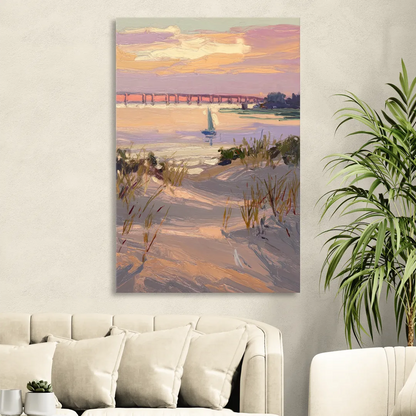 Virginia Beach Chesapeake Bay Views Sitting Room - Canvas Wall Art