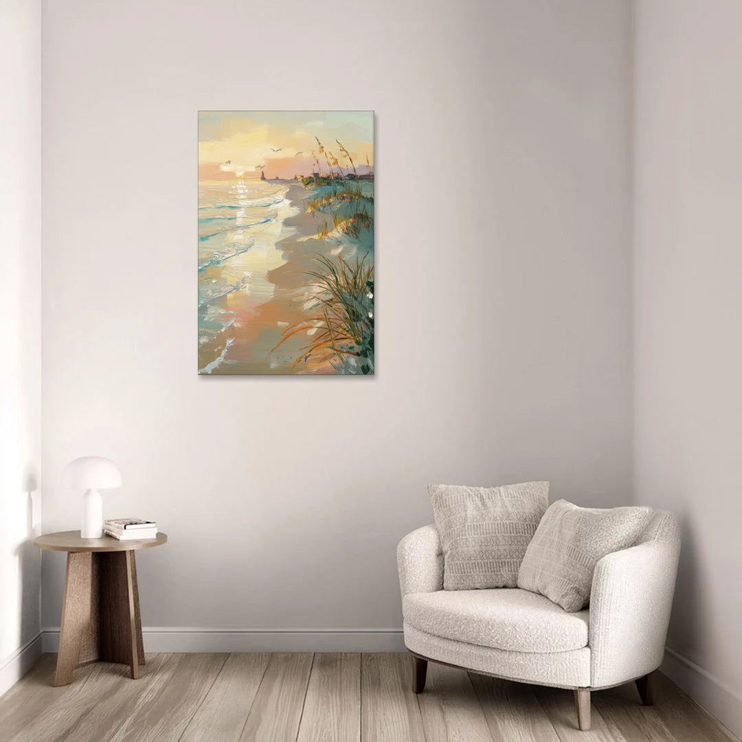 Virginia Beach Coastal Sunrise - Canvas Wall Art - Sofa - 24x36