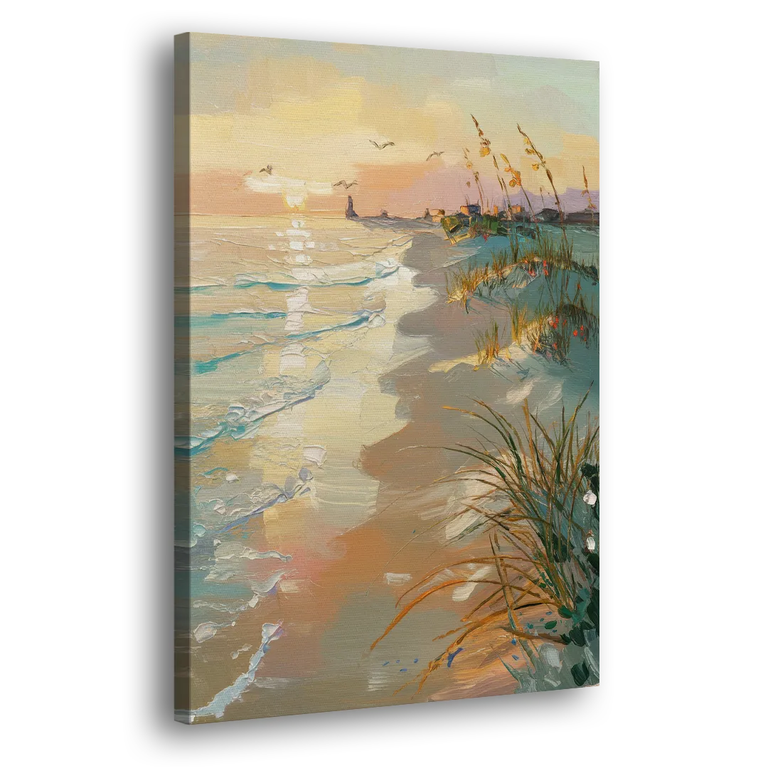 Virginia Beach Coastal Sunrise Side - Canvas Wall Art