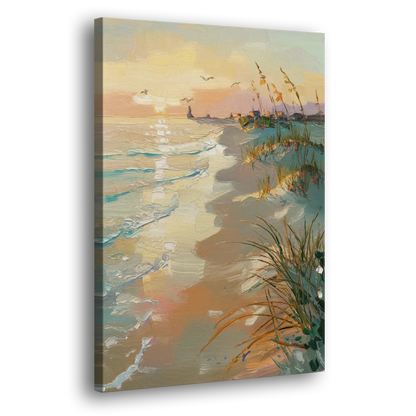Virginia Beach Coastal Sunrise Side - Canvas Wall Art