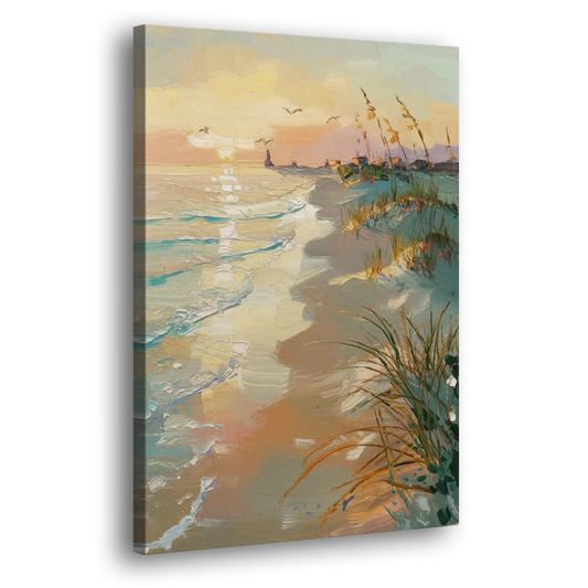 Virginia Beach Coastal Sunrise Side - Canvas Wall Art