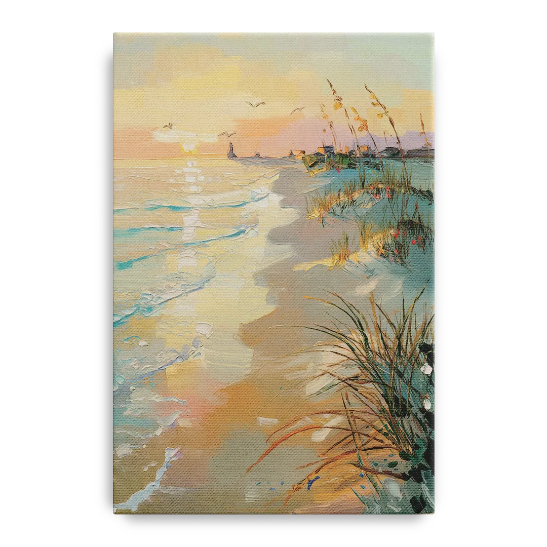 Virginia Beach Coastal Sunrise Front - Canvas Wall Art