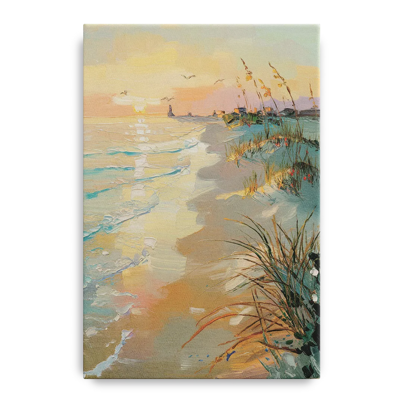 Virginia Beach Coastal Sunrise Front - Canvas Wall Art