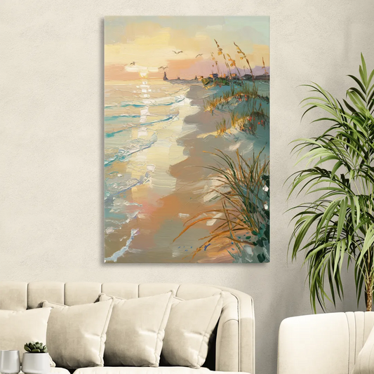 Virginia Beach Coastal Sunrise Living Room - Canvas Wall Art