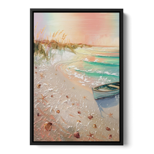 Virginia Beach Nautical Charm - Black Framed Canvas Wall Art - Front