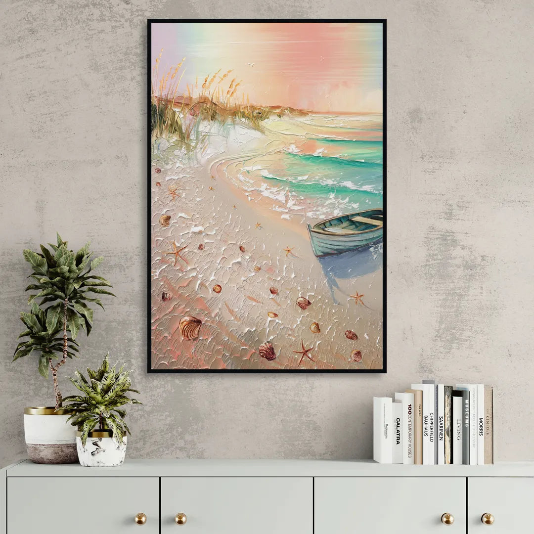 Virginia Beach Nautical Charm Living Room - Black Canvas Wall Art