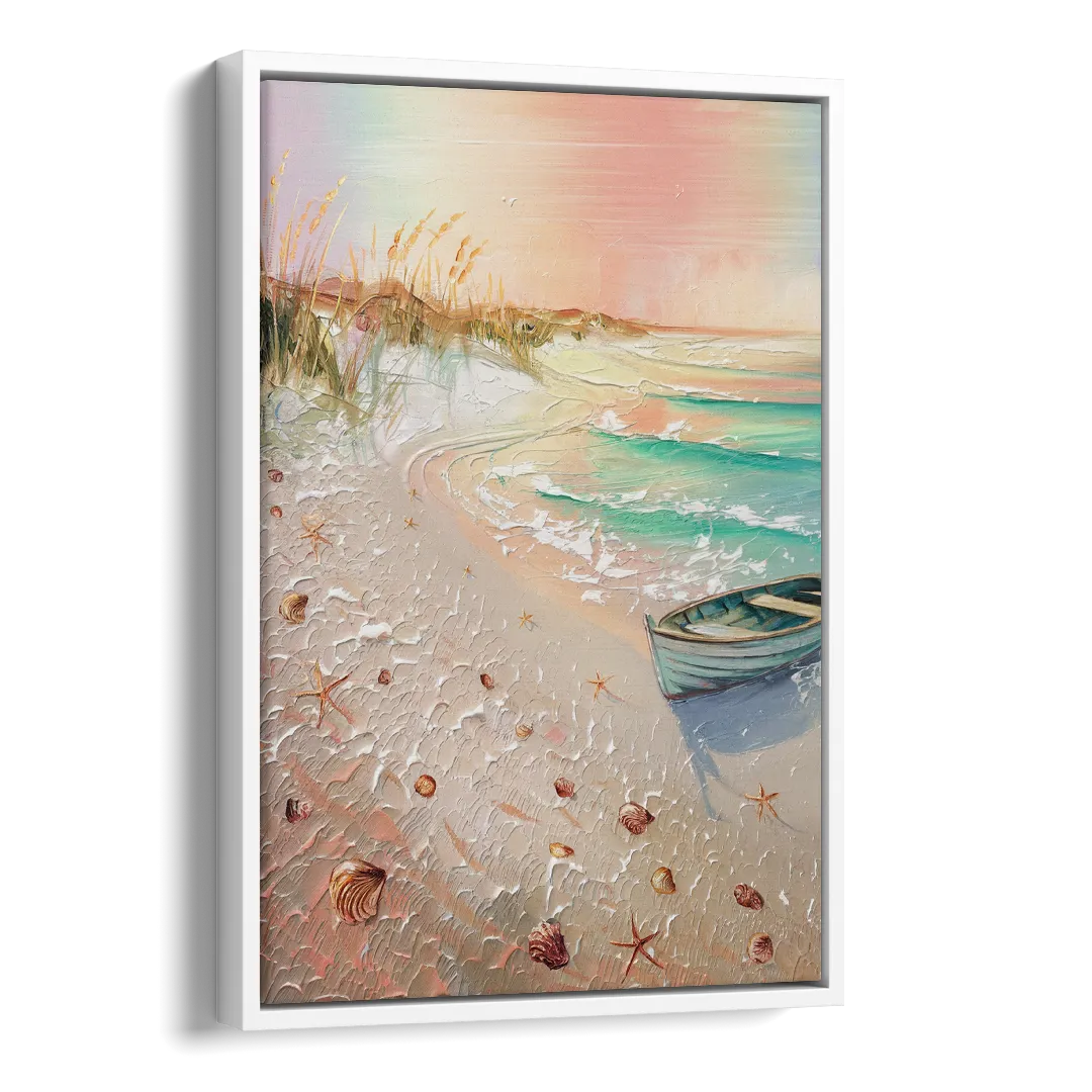 Virginia Beach Nautical Charm Side - White Canvas Wall Art