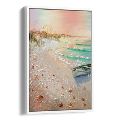 Virginia Beach Nautical Charm Side - White Canvas Wall Art