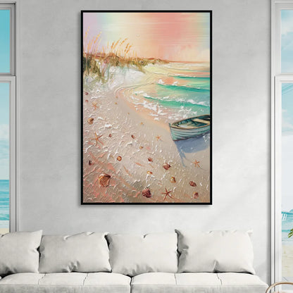 Virginia Beach Nautical Charm Sitting Room - Black Canvas Wall Art