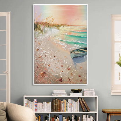 Virginia Beach Nautical Charm Living Room - White Canvas Wall Art