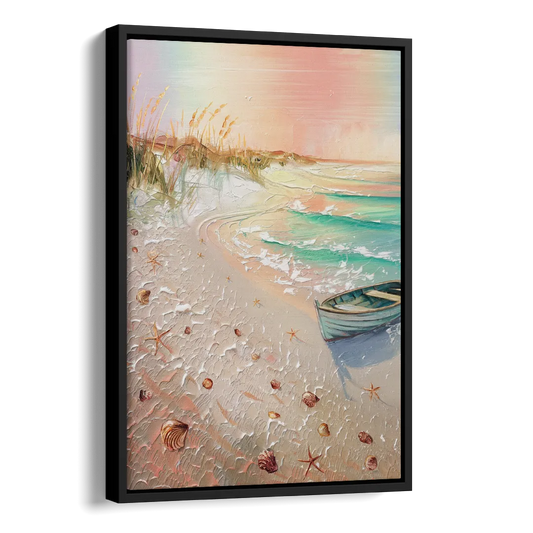 Virginia Beach Nautical Charm Side - Black Canvas Wall Art