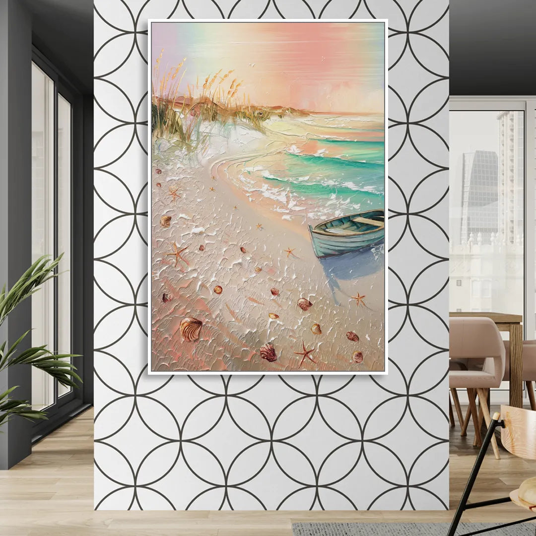 Virginia Beach Nautical Charm Sitting Room - White Canvas Wall Art