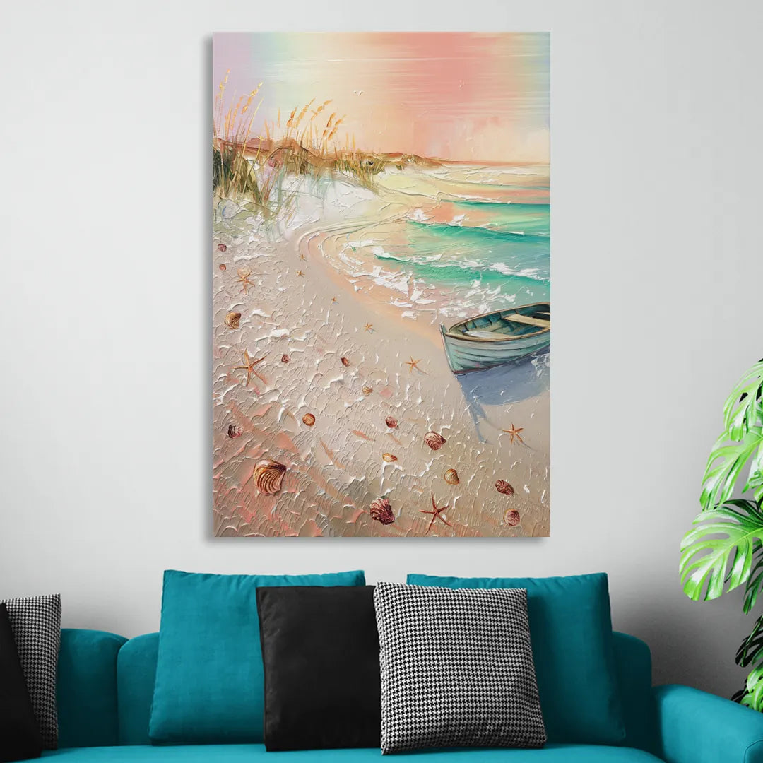 Virginia Beach Nautical Charm Living Room - Canvas Wall Art