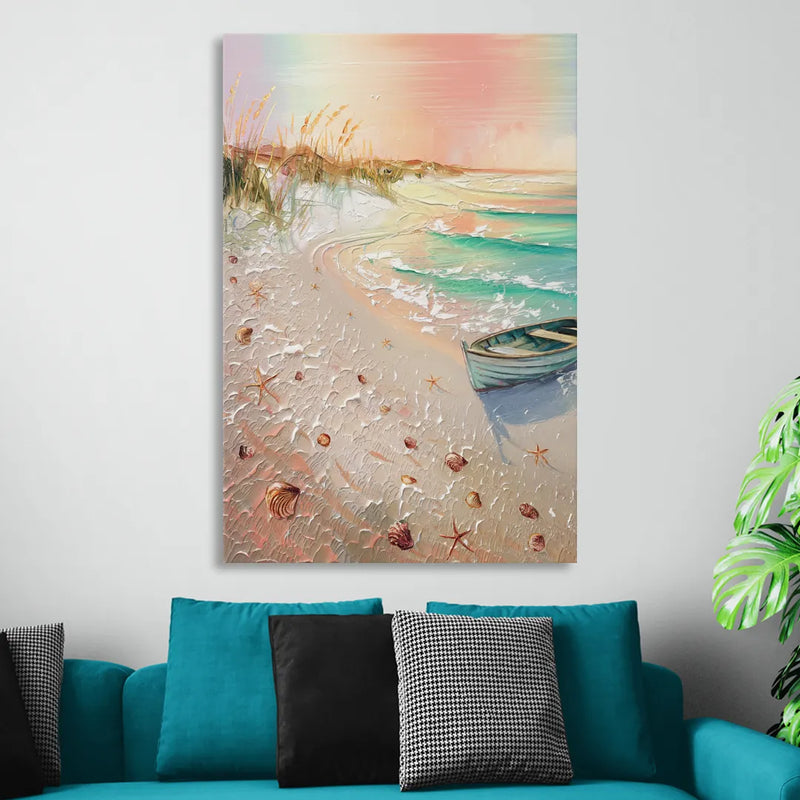 Virginia Beach Nautical Charm Living Room - Canvas Wall Art