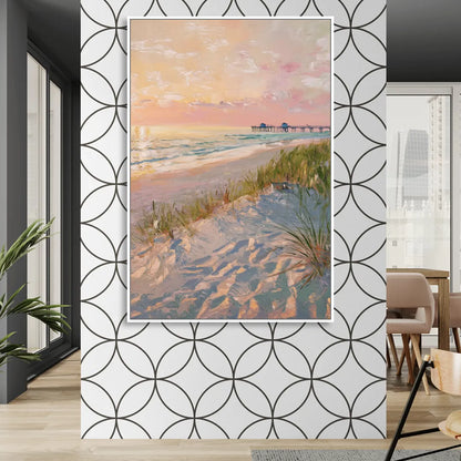 Virginia Beach Oceanfront Serenity Living Room - White Canvas Wall Art