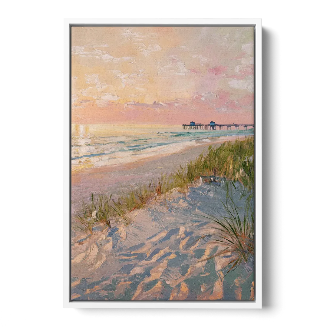 Virginia Beach Oceanfront Serenity Front - White Canvas Wall Art