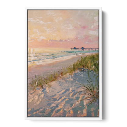 Virginia Beach Oceanfront Serenity Front - White Canvas Wall Art