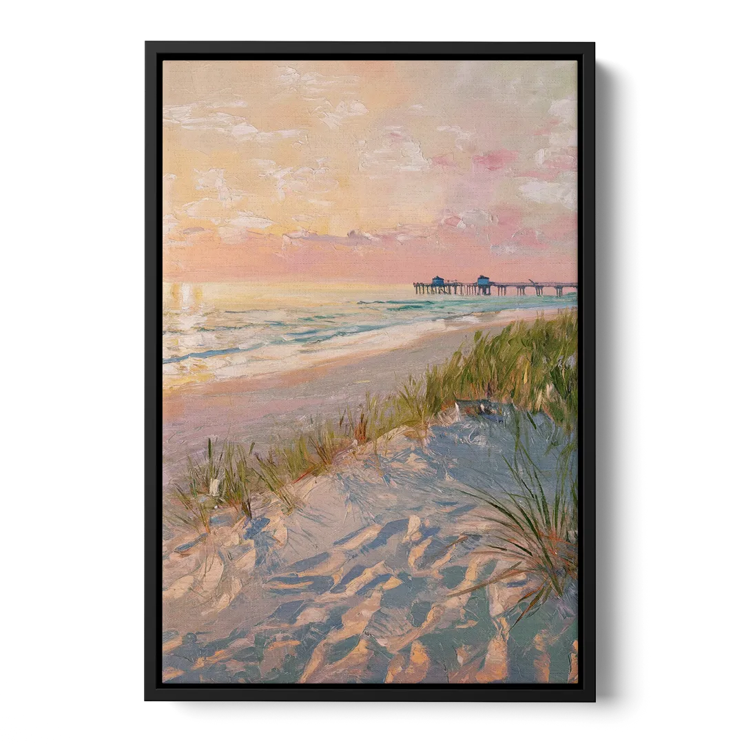 Virginia Beach Oceanfront Serenity Front - Black Canvas Wall Art