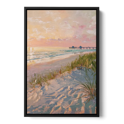 Virginia Beach Oceanfront Serenity Front - Black Canvas Wall Art