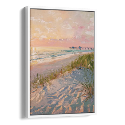 Virginia Beach Oceanfront Serenity Side - White Canvas Wall Art