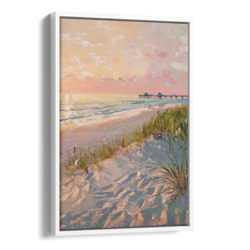 Virginia Beach Oceanfront Serenity Side - White Canvas Wall Art
