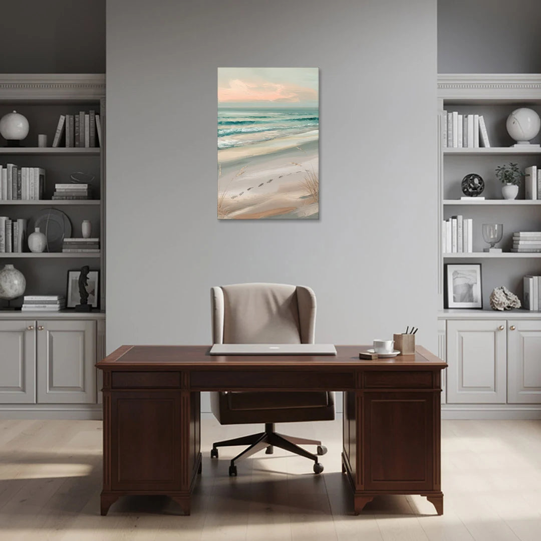 Virginia Beach Sand and Surf - Canvas Wall Art - Office - 24x36