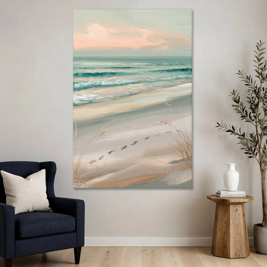 Virginia Beach Sand and Surf - Canvas Wall Art - Sofa - 40x60