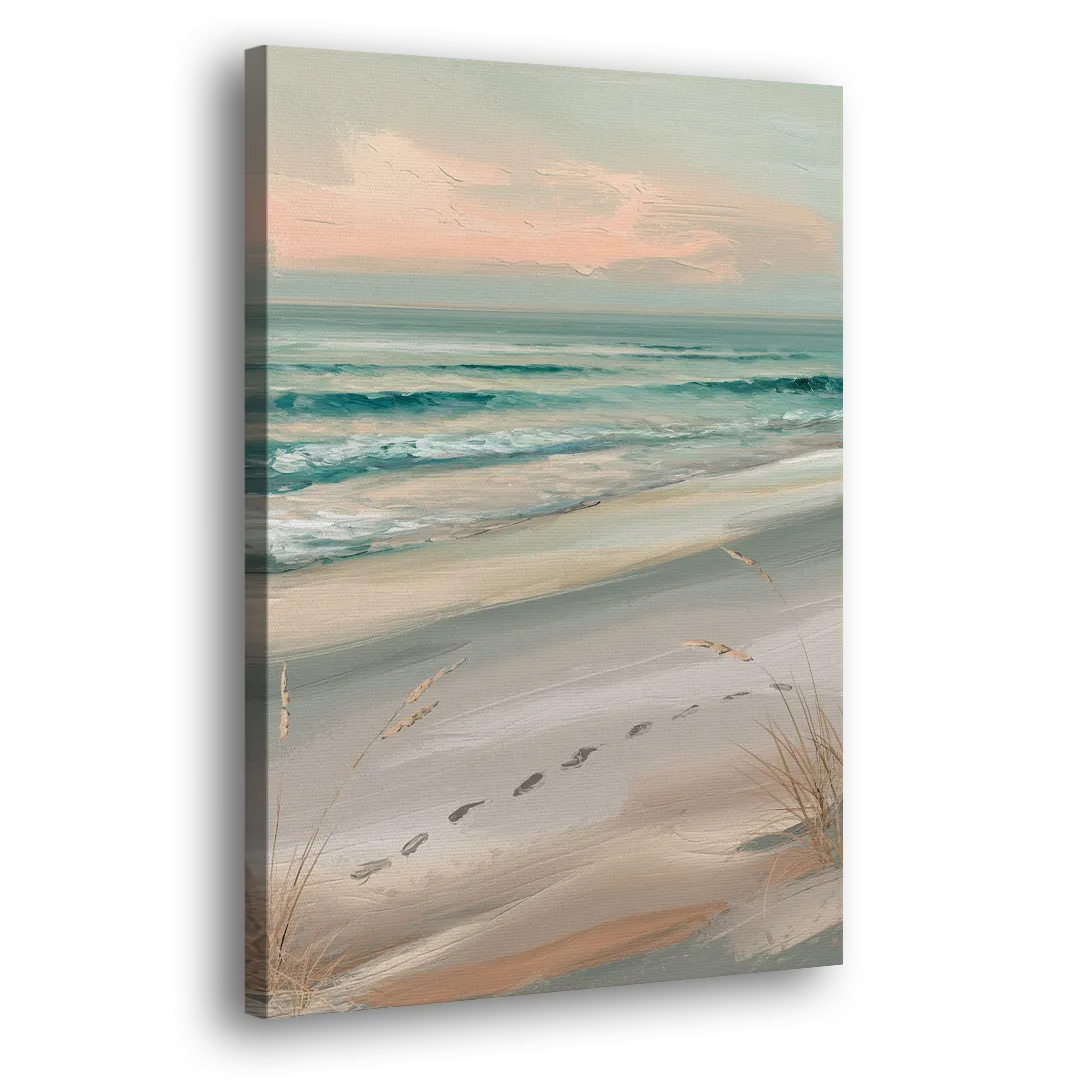 Virginia Beach Sand and Surf Side - Canvas Wall Art