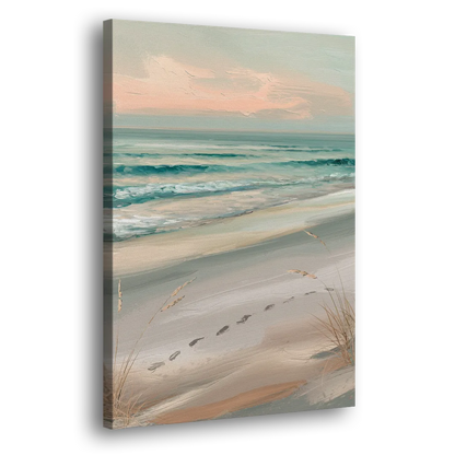 Virginia Beach Sand and Surf Side - Canvas Wall Art