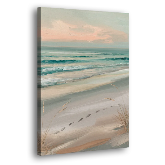 Virginia Beach Sand and Surf Side - Canvas Wall Art