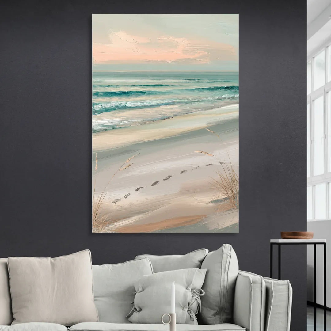 Virginia Beach Sand and Surf Sitting Room - Canvas Wall Art