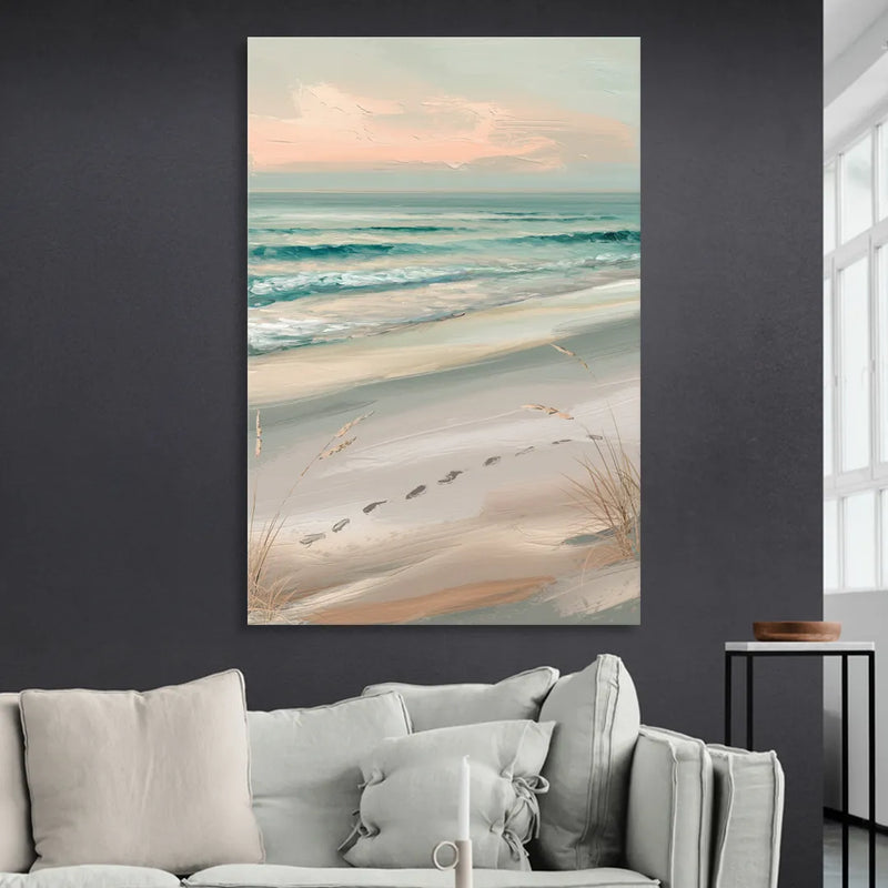 Virginia Beach Sand and Surf Sitting Room - Canvas Wall Art