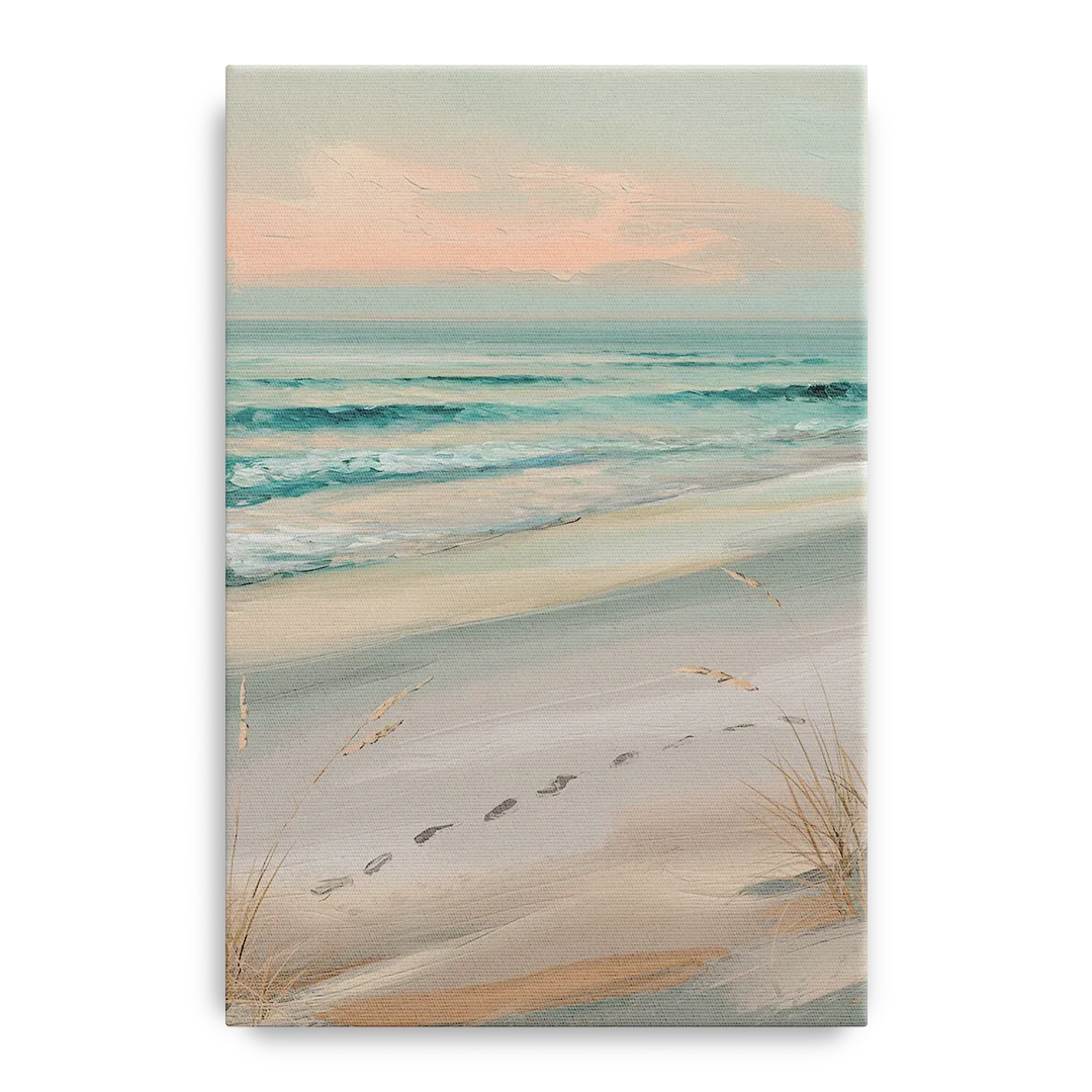 Virginia Beach Sand and Surf Front - Canvas Wall Art