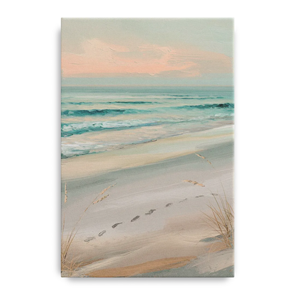 Virginia Beach Sand and Surf Front - Canvas Wall Art
