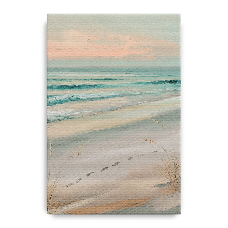 Virginia Beach Sand and Surf Front - Canvas Wall Art