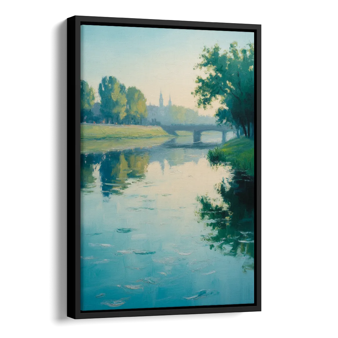 Vistula River Serenity Side - Black Canvas Wall Art