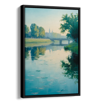 Vistula River Serenity Side - Black Canvas Wall Art