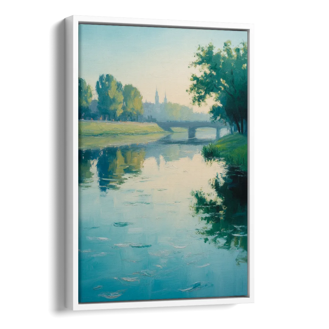 Vistula River Serenity Side - White Canvas Wall Art