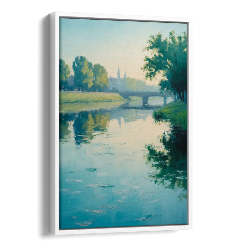 Vistula River Serenity Side - White Canvas Wall Art