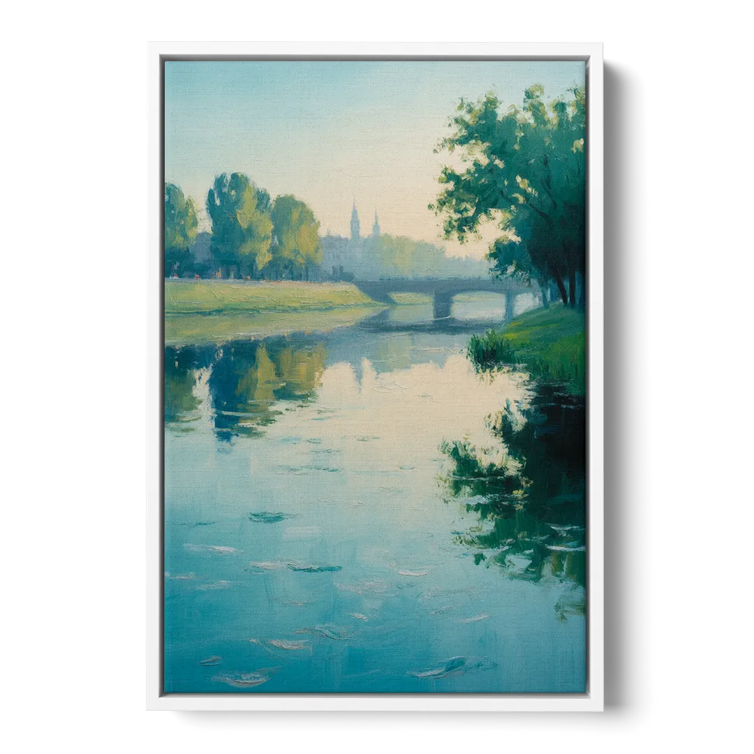 Vistula River Serenity Front - White Canvas Wall Art