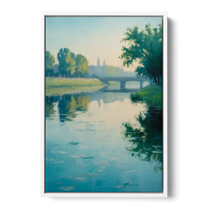 Vistula River Serenity Front - White Canvas Wall Art